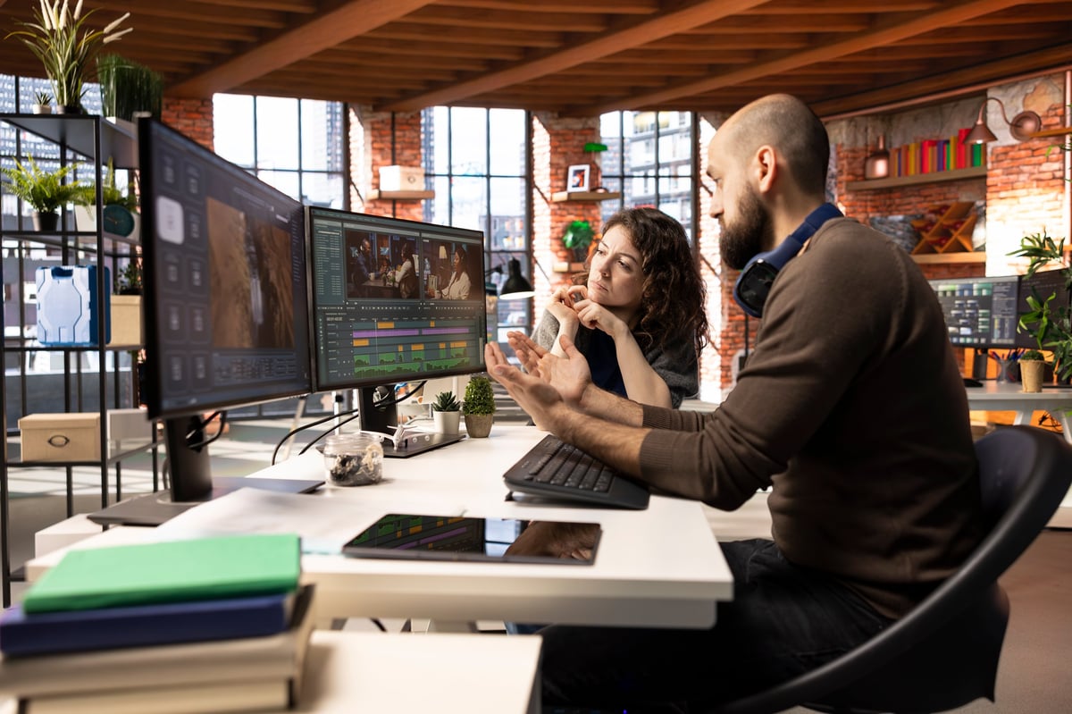 Creative team collaborating on a project