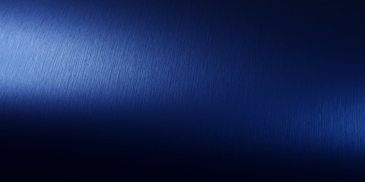 Dark blue brushed metal texture background with light reflection 3D render